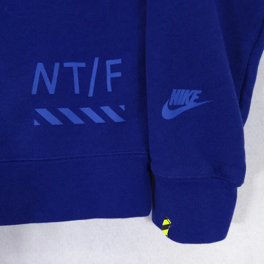 Nike Sweatshirt Mens M Blue Track‎ & Field Crew Neck Zip Pocket Ventilated Back